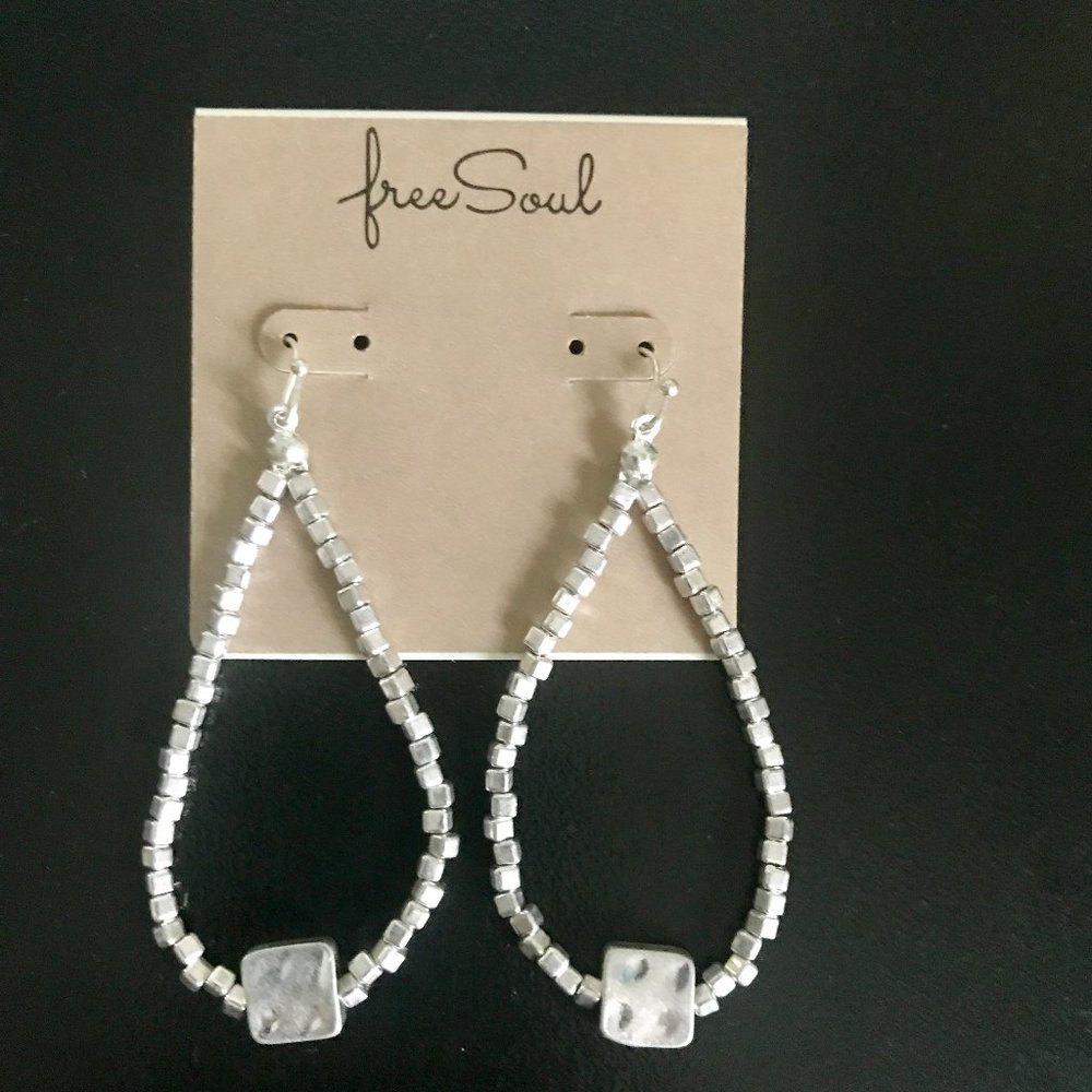 Free Soul Hoop Silver Earrings